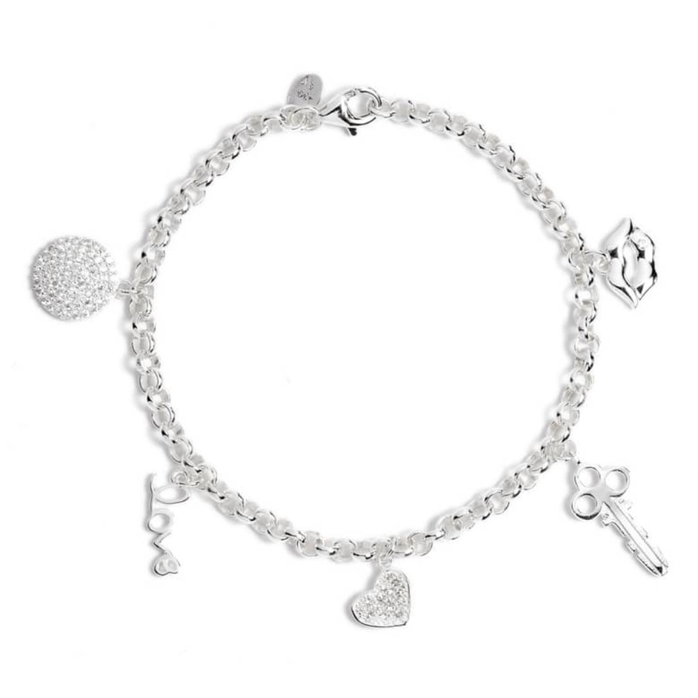 Argento Vivo Sterling .925 Passion Charm Bracelet